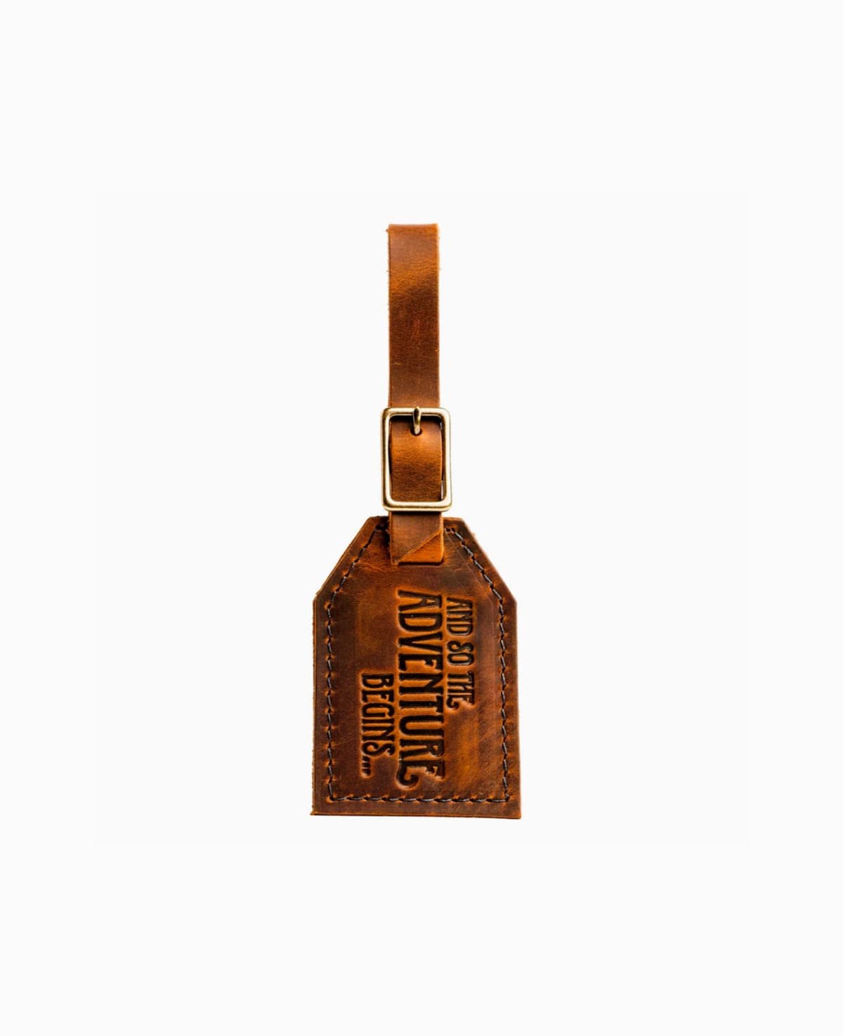 Leather travel luggage tag